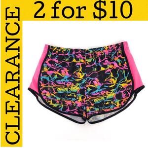 🟡 Multicolor neon print running shorts